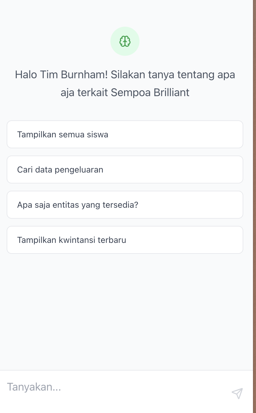 AI assistant chat interface for querying business data